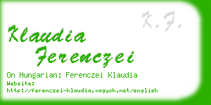 klaudia ferenczei business card